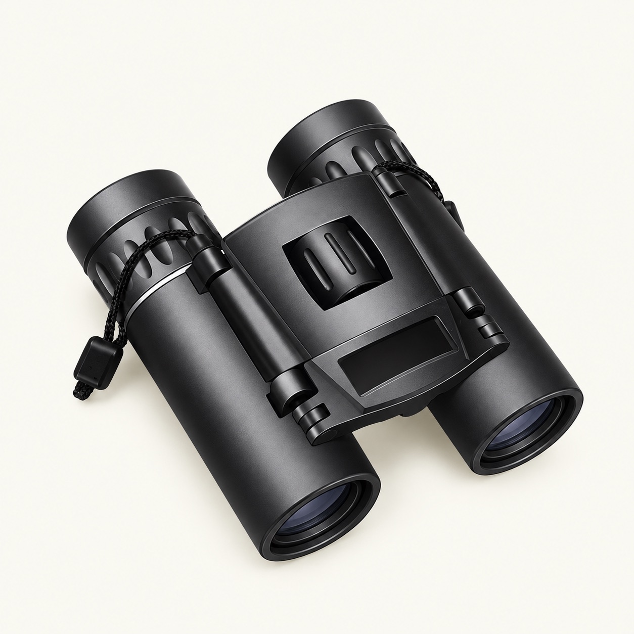 Compact black binoculars