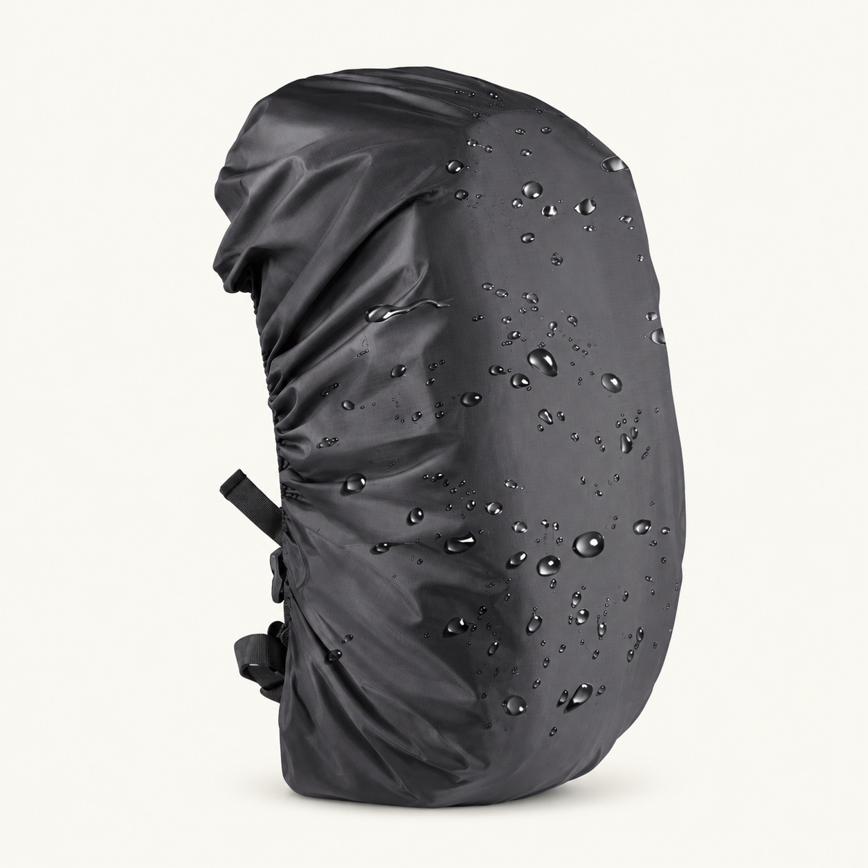 Black backpack rain cover