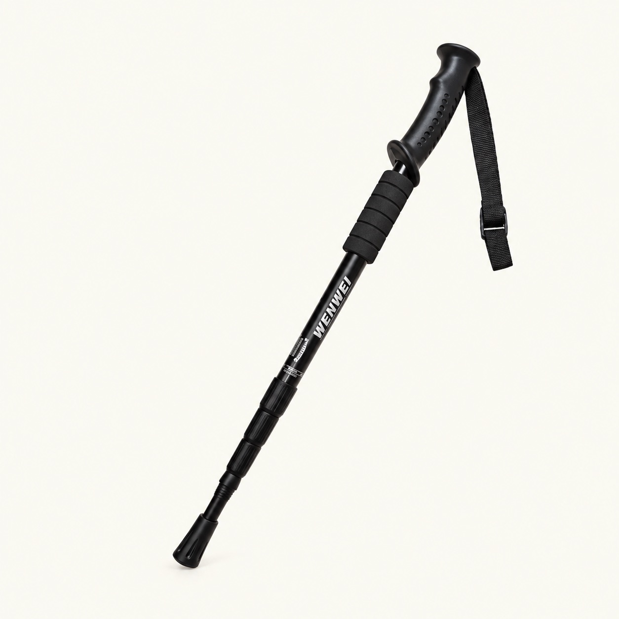 Adjustable black trekking pole